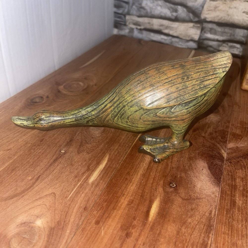 Vintage Goose Figurine Mid Century Honking Duck Statue MCM Decor "YOUNGS" 8x4